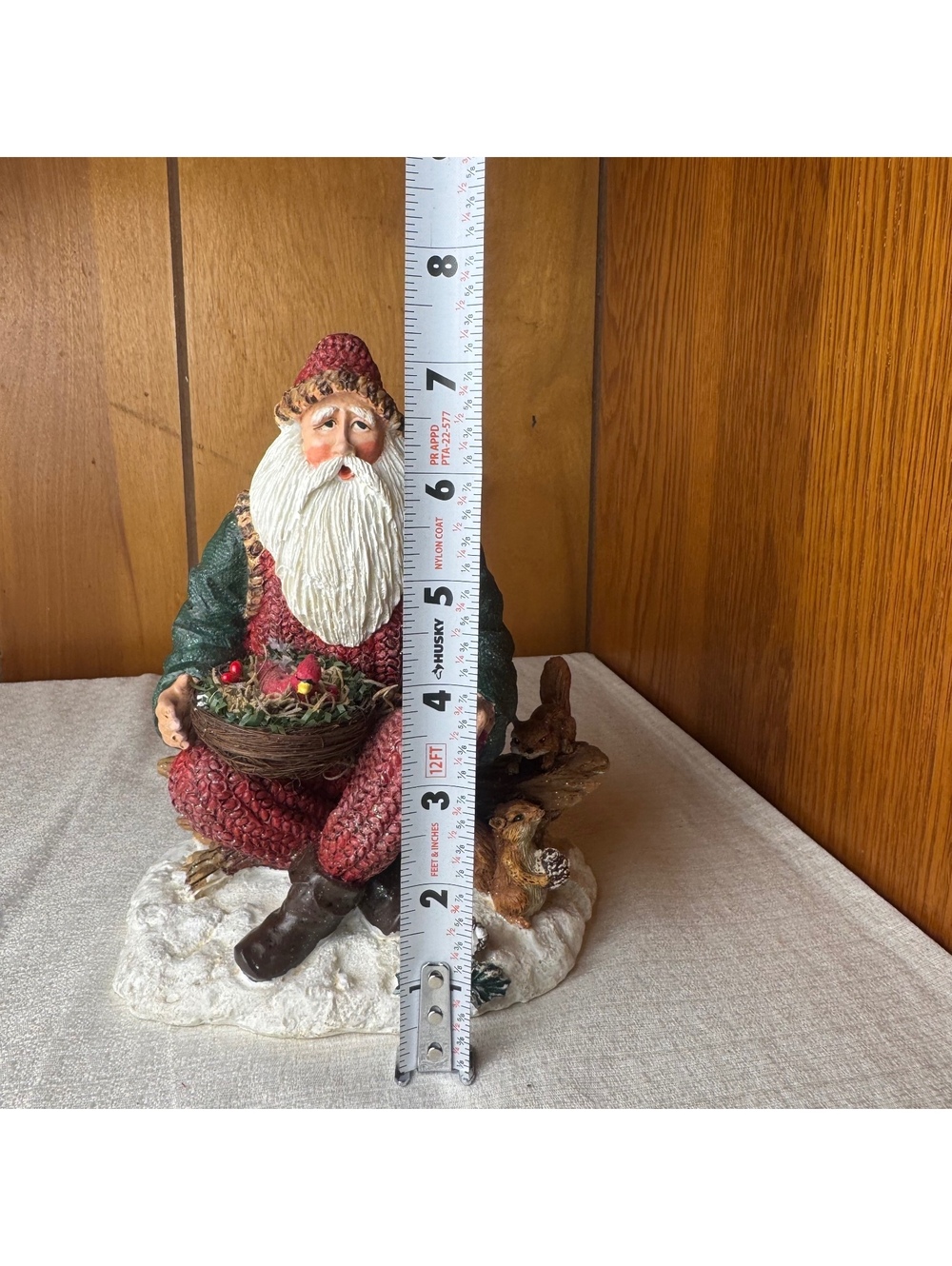 Vintage Santa With Cardinals Squirrels Resin Christmas Figurine Woodland Decor - Picture 7 of 7